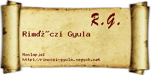 Rimóczi Gyula névjegykártya